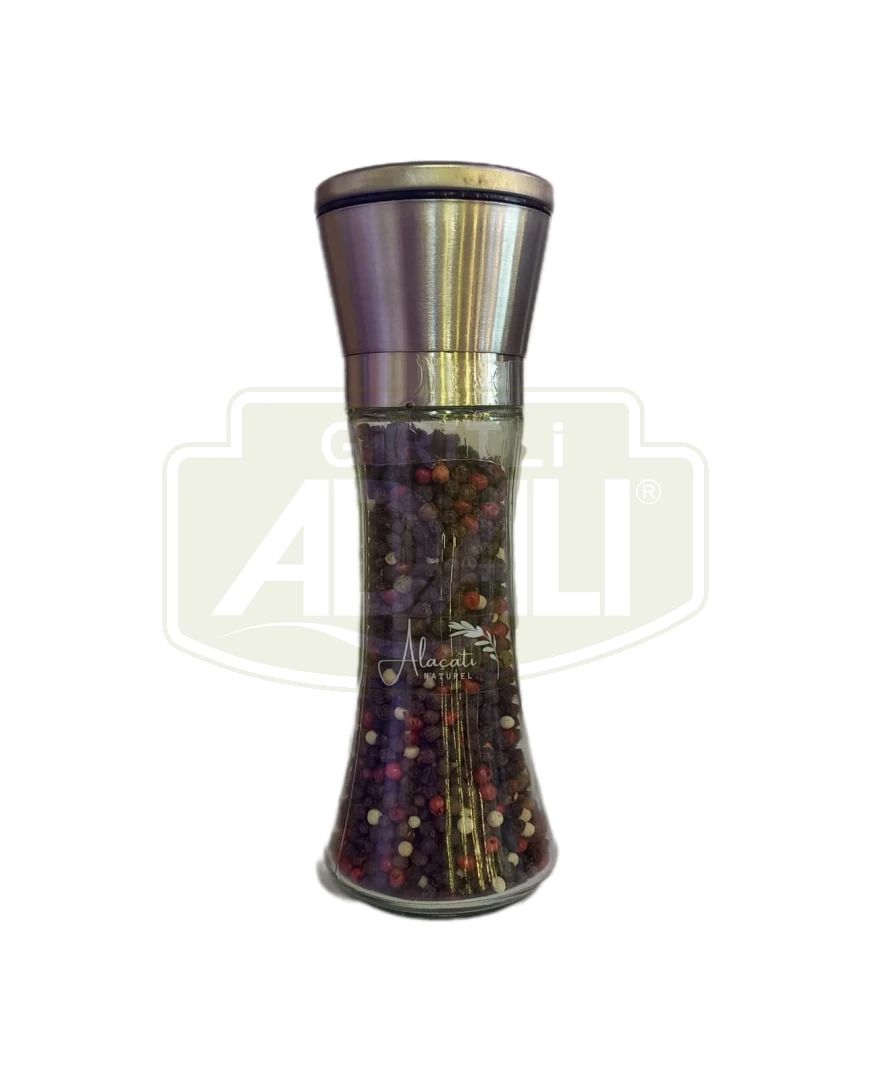 MİX BİBER 200 gr.  METAL MEKANİZMA DEĞİRMEN CAM ŞİŞE