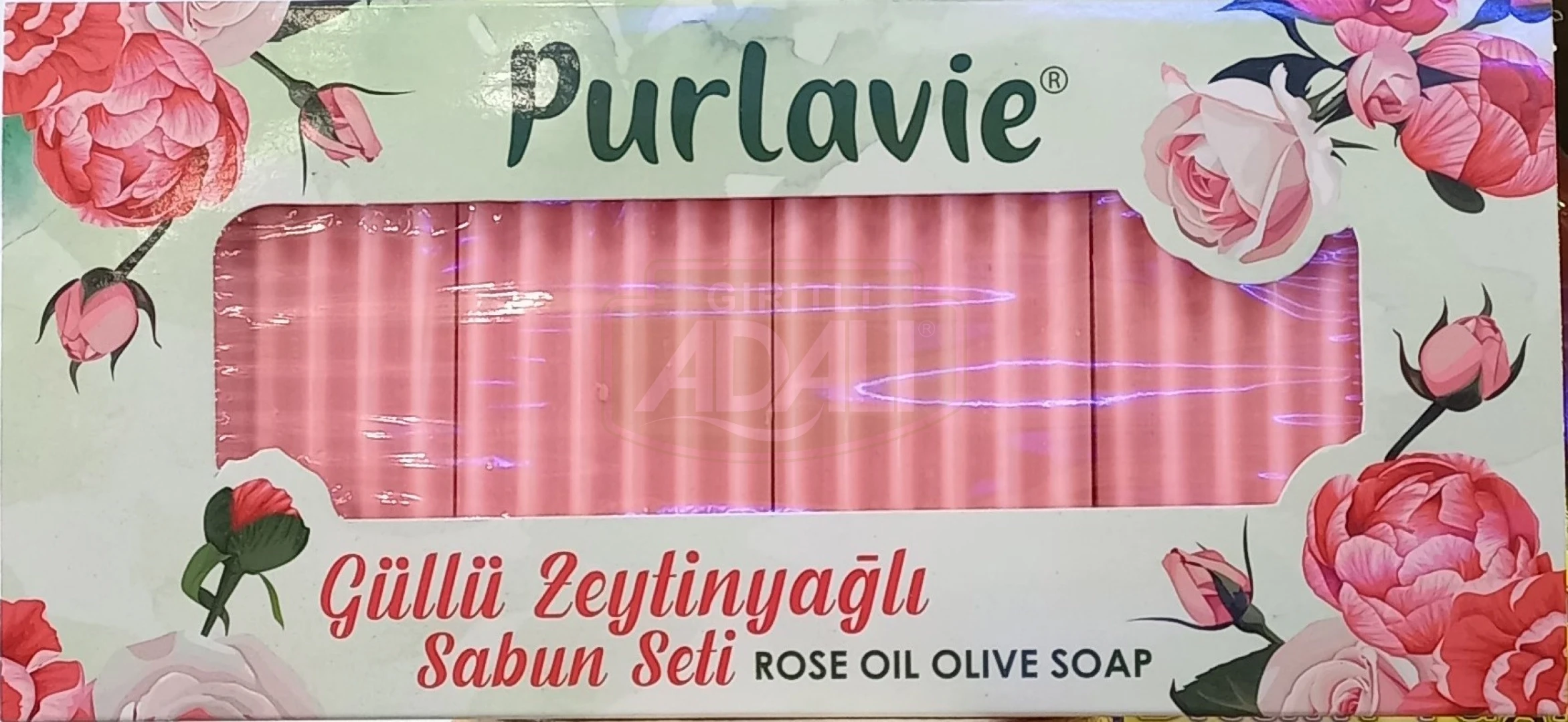 PURLAVİE GÜLLÜ ZEYTİNYAĞLI SABUN SETİ